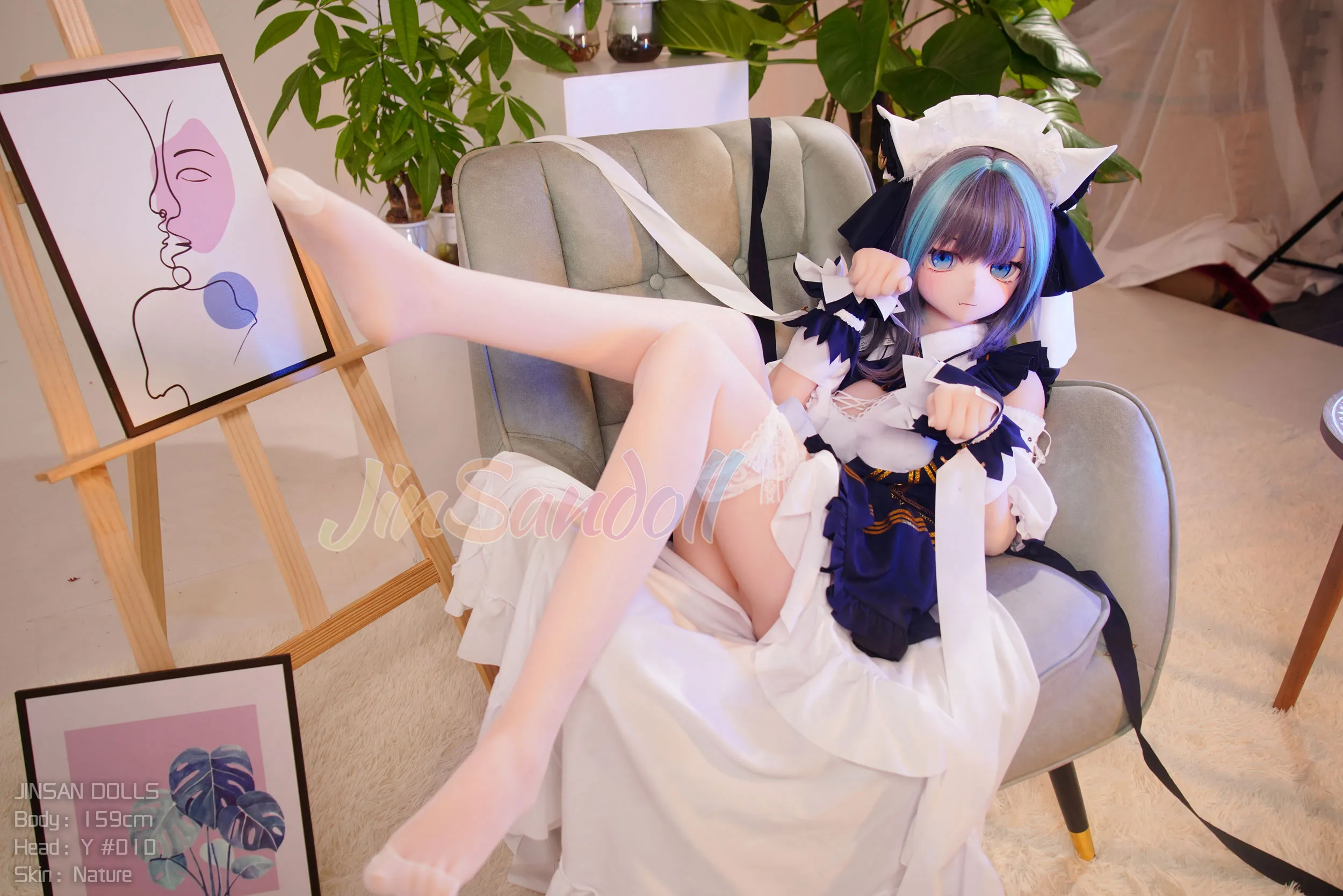 159cm (5ft3) Bonnet H Poupée réaliste style anime PVC et S-TPE Poupée sexuelle Tête #Y010